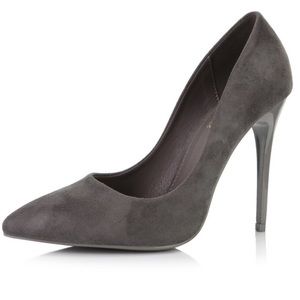 Daily Shoes Paris Grey Faux Suede Stiletto Shoes NWOB Size 8